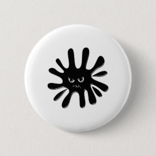Angry Black Paint Splatter Ronde Button 5,7 Cm