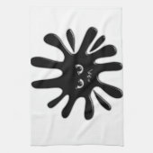 Angry Black Paint Splatter Theedoek (Verticaal)