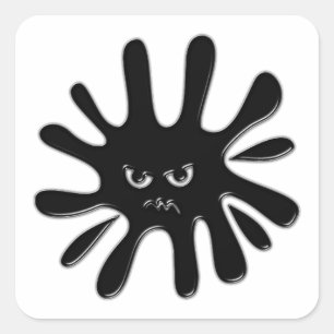 Angry Black Paint Splatter Vierkante Sticker