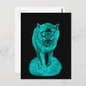 Angry Black Wolf in de nacht Briefkaart (Voorkant / Achterkant)