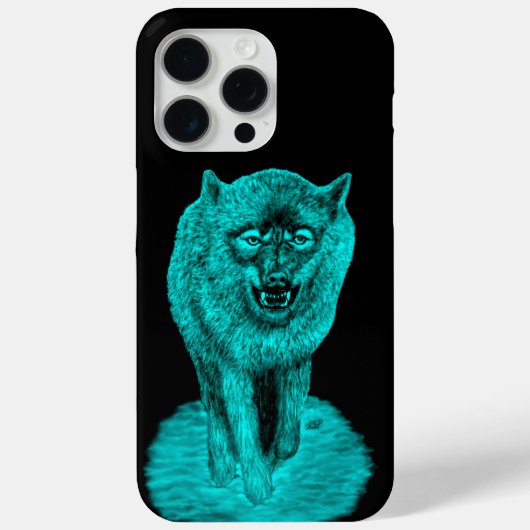 Angry Black Wolf in de nacht Case-Mate iPhone Case (Achterkant)