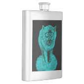 Angry Black Wolf in de nacht Flacon (Rechts)