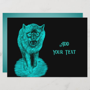 Angry Black Wolf in de nacht Kaart