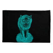 Angry Black Wolf in de nacht Kussensloop (Achterkant-Links)
