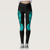 Angry Black Wolf in de nacht Leggings (Voorkant)