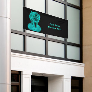 Angry Black Wolf in de nacht Spandoek