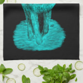 Angry Black Wolf in de nacht Theedoek (Gevouwen)