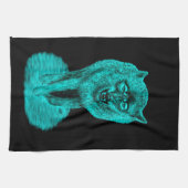 Angry Black Wolf in de nacht Theedoek (Horizontaal)