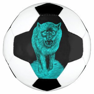 Angry Black Wolf in de nacht Voetbal