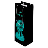 Angry Black Wolf in de nacht Wijn Cadeautas (Voorkant Gekanteld)