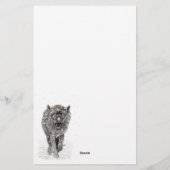 Angry Black Wolf in sneeuw, wilde winter Briefpapier (Achterkant)