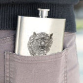 Angry Black Wolf in sneeuw, wilde winter Flacon (Voorbeeld)