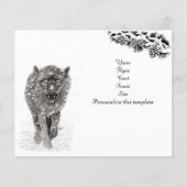 Angry Black Wolf in sneeuw, wilde winter Flyer (Voorkant)