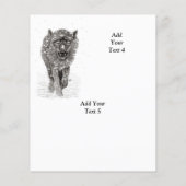 Angry Black Wolf in sneeuw, wilde winter Flyer (Achterkant)