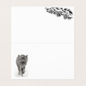 Angry Black Wolf in sneeuw, wilde winter Kaart (Binnenkant ongevouwen)