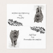 Angry Black Wolf in sneeuw, wilde winter Kaart (Buitenkant ongevouwen)