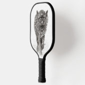 Angry Black Wolf in sneeuw, wilde winter Pickleball Paddle (Links)