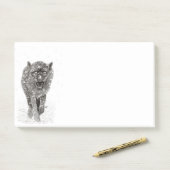 Angry Black Wolf in sneeuw, wilde winter Post-it® Notes (Op bureau)