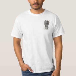 Angry Black Wolf in sneeuw, wilde winter T-shirt