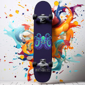 Angry Blue Kraken Octopus Persoonlijke naam Skateboard