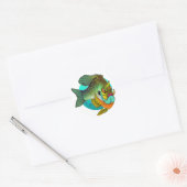 Angry Bluegill Vist Ronde Sticker (Envelop)