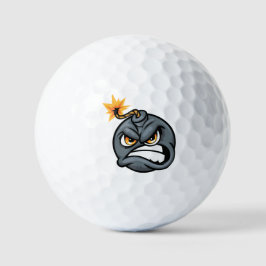 Angry Bomb Cartoon Golf Ball - Grumpy Graphic Ball Golfballen