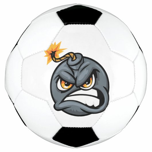 Angry Bomb Cartoon Soccer Ball - Grumpy Graphic  (Devant)