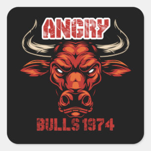 ANGRY BULLS, Kies liefdesbuffel, stop haat Polo S Vierkante Sticker