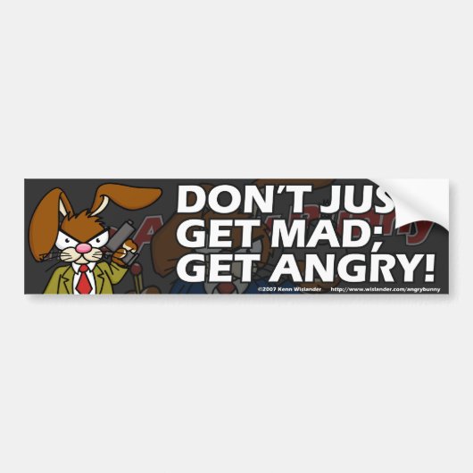 Angry Bunny Bumpersticker 1 (Voorkant)