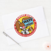 Angry Bunny Bumpersticker 4 Ronde Sticker (Envelop)