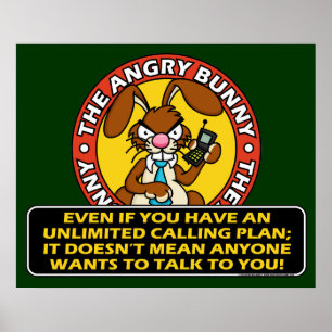 Angry Bunny Cell Phone Poster