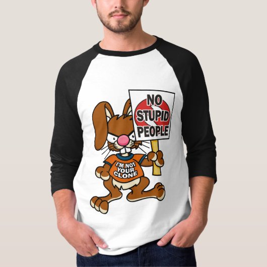 Angry Bunny No Stomme Mensen 1 T-shirt (Voorkant)