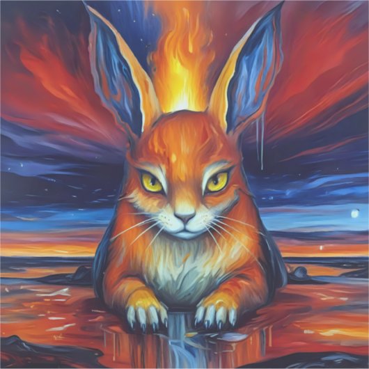 Angry Bunny Sticker (Voorkant)