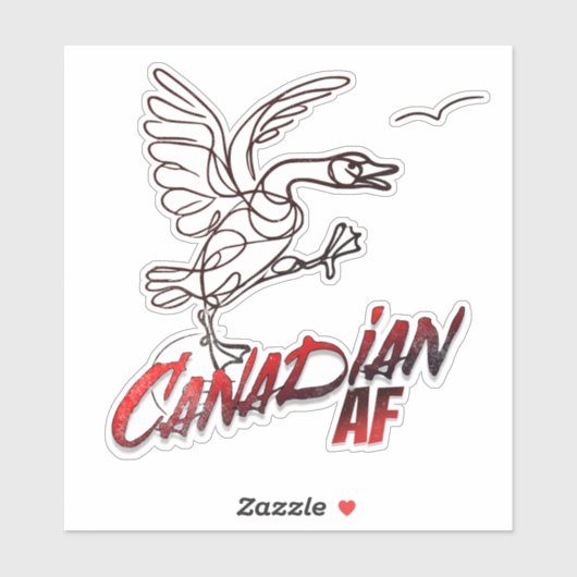 Angry Canada Goose Canadian AF sticker (Feuille)