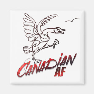 Angry Canada Goose Canadian AF sticker Magneet