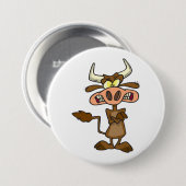 Angry Cartoon Bull Funny Grumpy Ronde Button 7,6 Cm (Voorkant /achterkant)