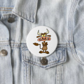 Angry Cartoon Bull Funny Grumpy Ronde Button 7,6 Cm (In situ)