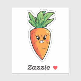 Angry Cartoon Carrot Sticker