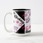 Angry Cartoon Eyes Rad Chic Geek Gamer Code Mug (Gauche)