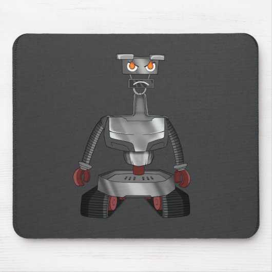 Angry cartoon Robot Mousepad Muismat (Voorkant)