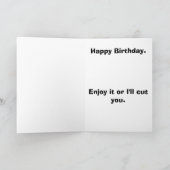 Angry Cat Birthday Card Kaart (Binnen)