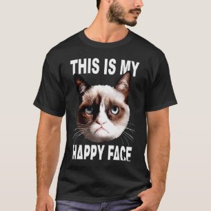 Angry Cat Dit is mijn Happy Face Sarcastic Cat T-shirt