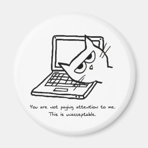 Angry Cat eist aandacht - Funny Cat Magnet Magneet