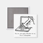 Angry Cat eist aandacht - Funny Cat Magnet Magneet (Voorkant / Achterkant)