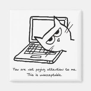 Angry Cat eist aandacht - Funny Cat Magnet Magneet