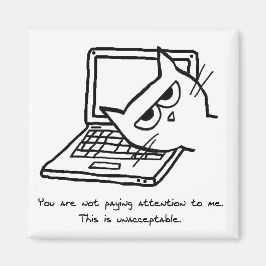 Angry Cat eist aandacht - Funny Cat Magnet Magneet (Voorkant)