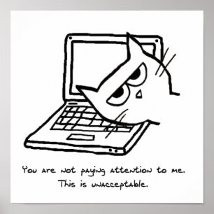 Angry Cat eist aandacht - Funny Cat Poster