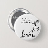 Angry Cat en de kerstboom Ronde Button 5,7 Cm (Voorkant /achterkant)