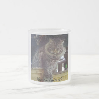 Angry Cat Frosted Coffee Mok