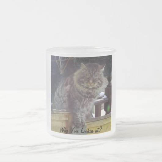 Angry Cat Frosted Coffee Mok (Center)